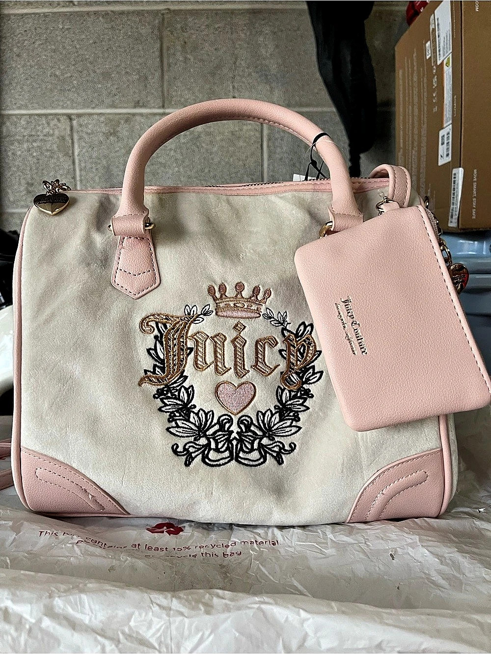 Pink & cream Juicy Couture handbag